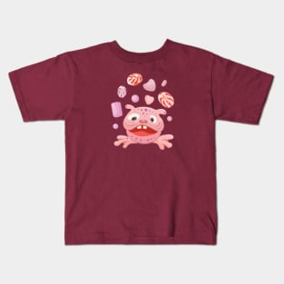 Pink Candy Monster Kids T-Shirt